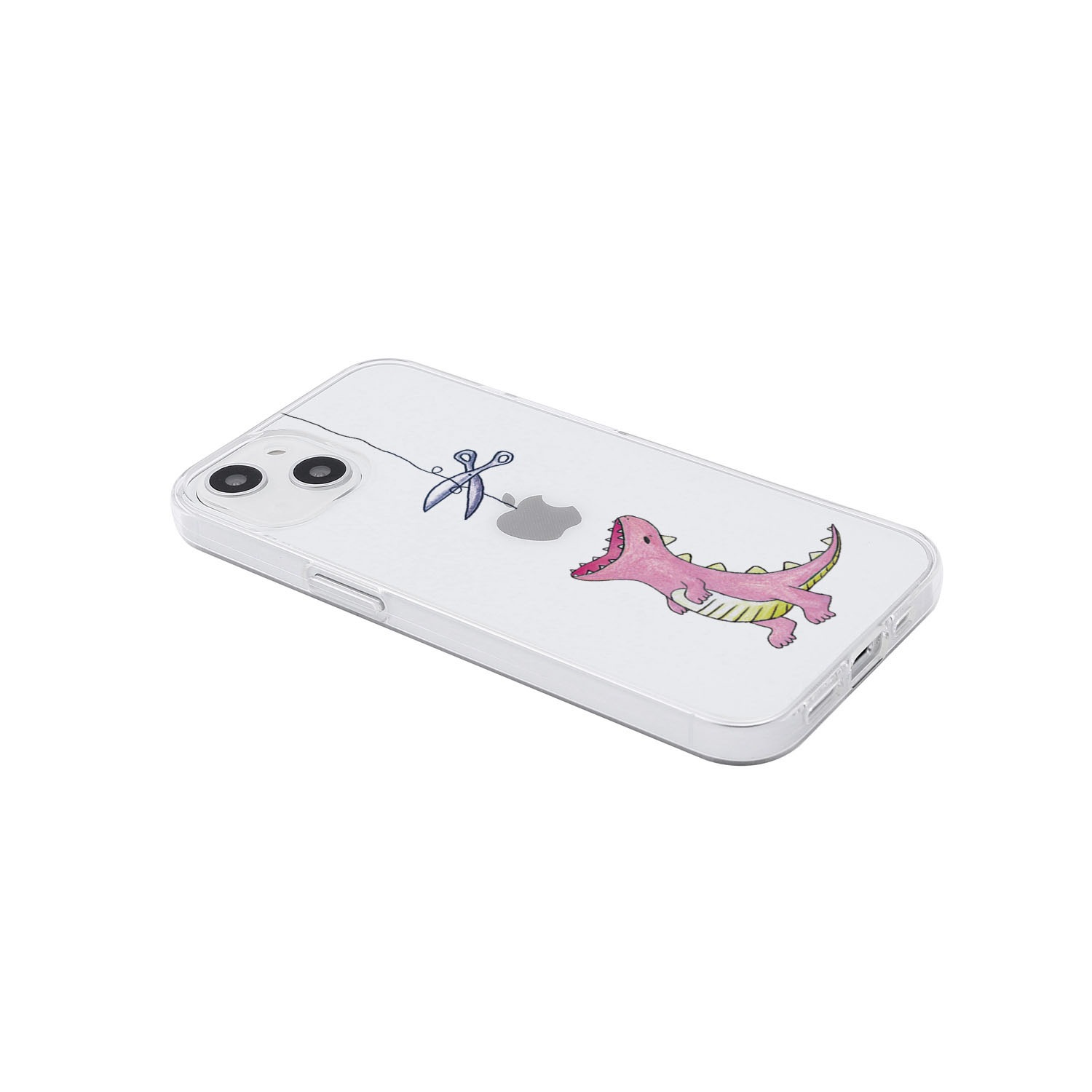 [ iPhone 17 / iPhone Air / 17 Pro / 17 Pro Max 用] ソフト クリアケース はらぺこザウルス 恐竜 透明カバー for iPhone 17 / 16 / 15 / 14 シリーズ