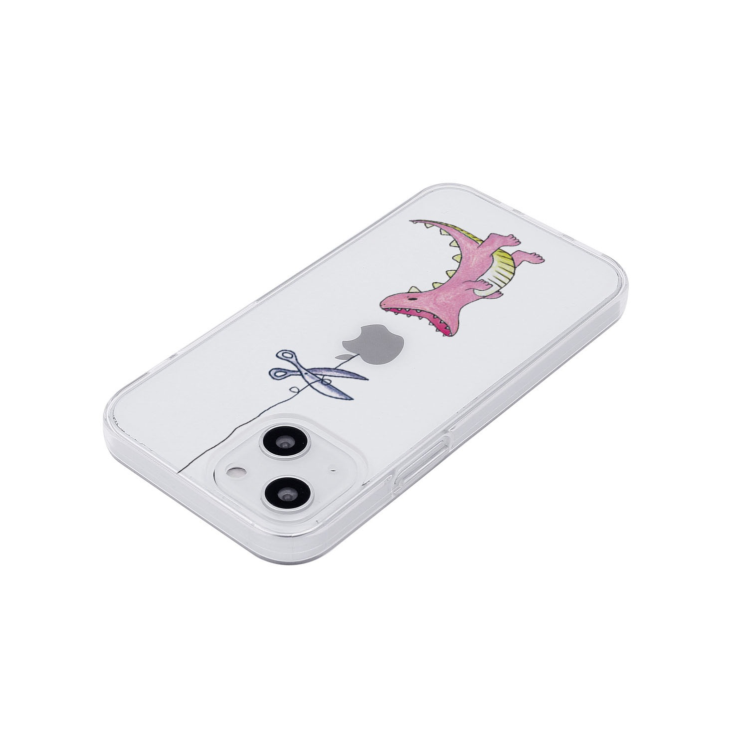 [ iPhone 17 / iPhone Air / 17 Pro / 17 Pro Max 用] ソフト クリアケース はらぺこザウルス 恐竜 透明カバー for iPhone 17 / 16 / 15 / 14 シリーズ