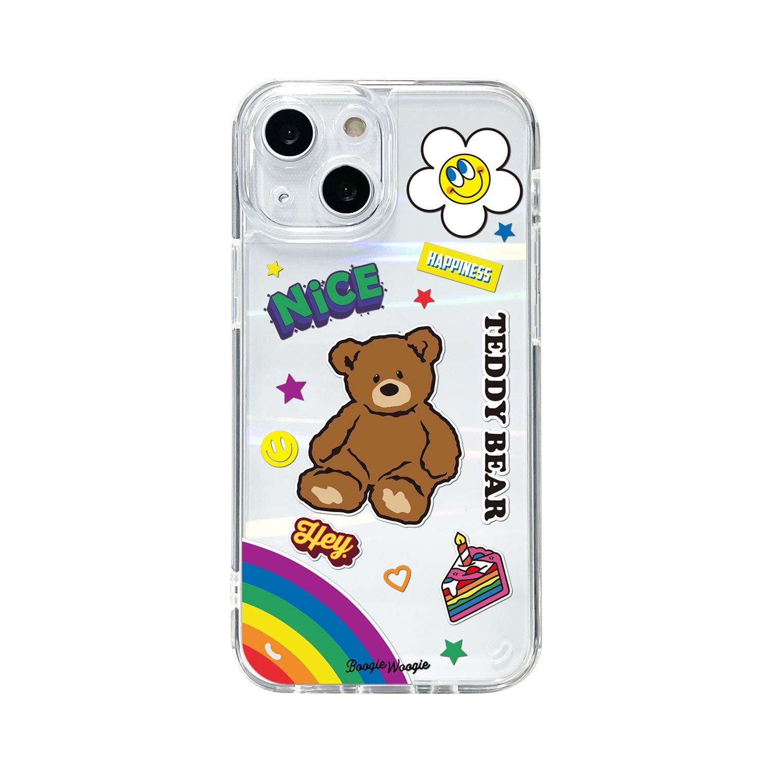 iPhone SE3 ケース バックカバー BOOGIE WOOGIE オーロラケース Teddy Bear【iPhone 13 / 13 Pro / 13 mini / iPhone SE (第3/2世代)、、iPhone 8 / 7 】 