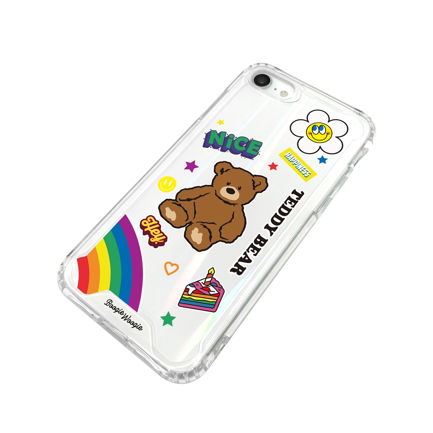 iPhone SE3 ケース バックカバー BOOGIE WOOGIE オーロラケース Teddy Bear【iPhone 13 / 13 Pro / 13 mini / iPhone SE (第3/2世代)、、iPhone 8 / 7 】 