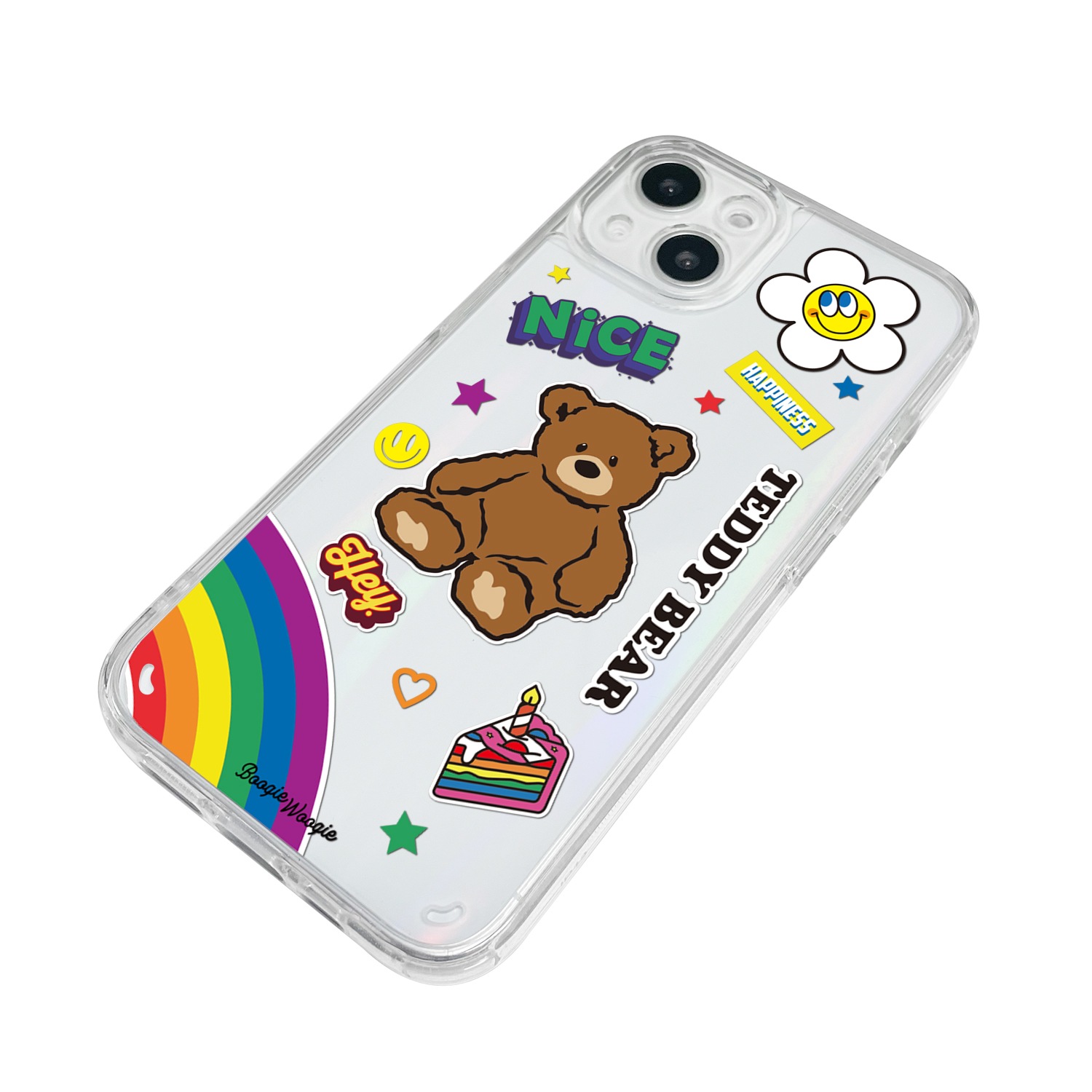 iPhone SE3 ケース バックカバー BOOGIE WOOGIE オーロラケース Teddy Bear【iPhone 13 / 13 Pro / 13 mini / iPhone SE (第3/2世代)、、iPhone 8 / 7 】 