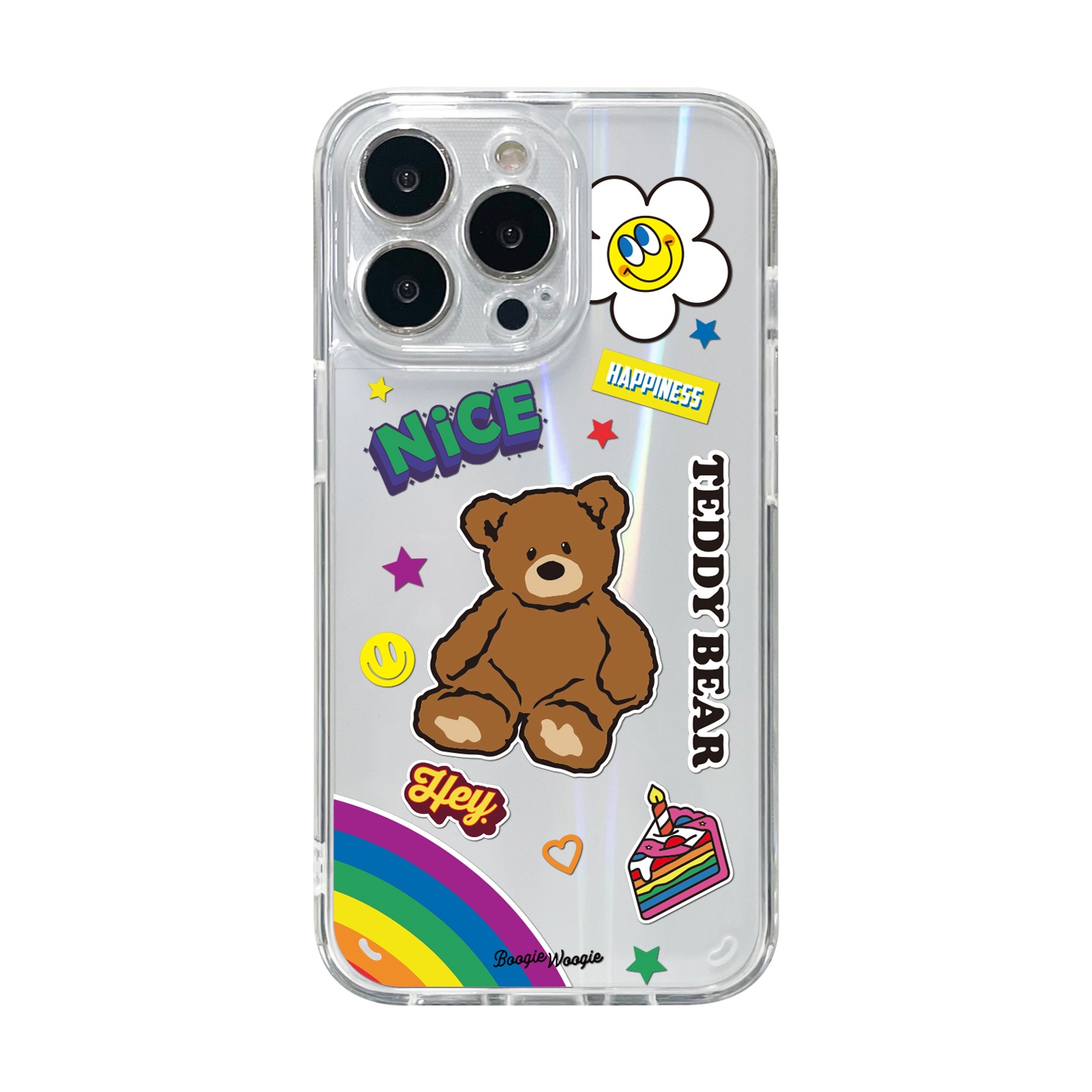 iPhone SE3 ケース バックカバー BOOGIE WOOGIE オーロラケース Teddy Bear【iPhone 13 / 13 Pro / 13 mini / iPhone SE (第3/2世代)、、iPhone 8 / 7 】 