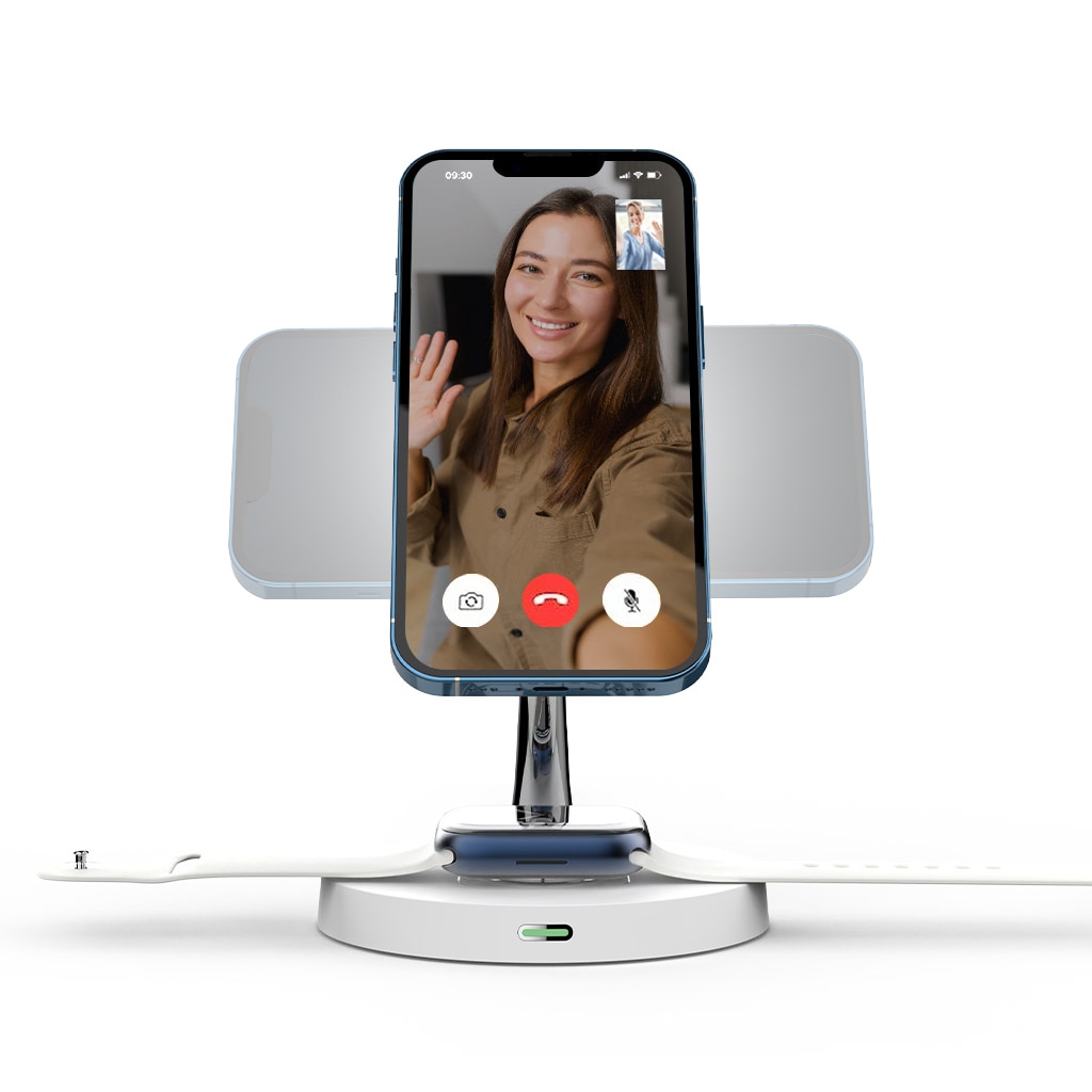 HACRAY 4in1 マグネット式 マルチチャージャー スタンド Apple WatchｘiPhoneｘAirPodsｘAndroid 置くだけOK