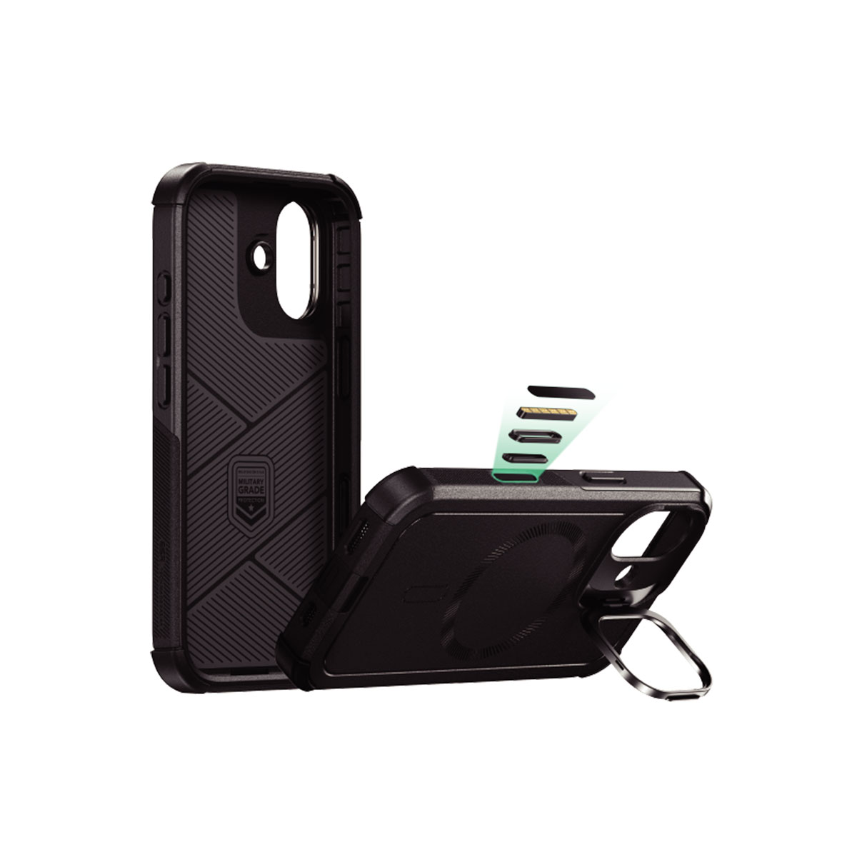 [ iPhone 17 / iPhone Air / 17 Pro / 17 Pro Max 用] Cyber Armor スタンド付き 耐衝撃ケース MagSafe対応 ハイブリッドカバー for iPhone 16 / 16 Pro / 16 Pro Max