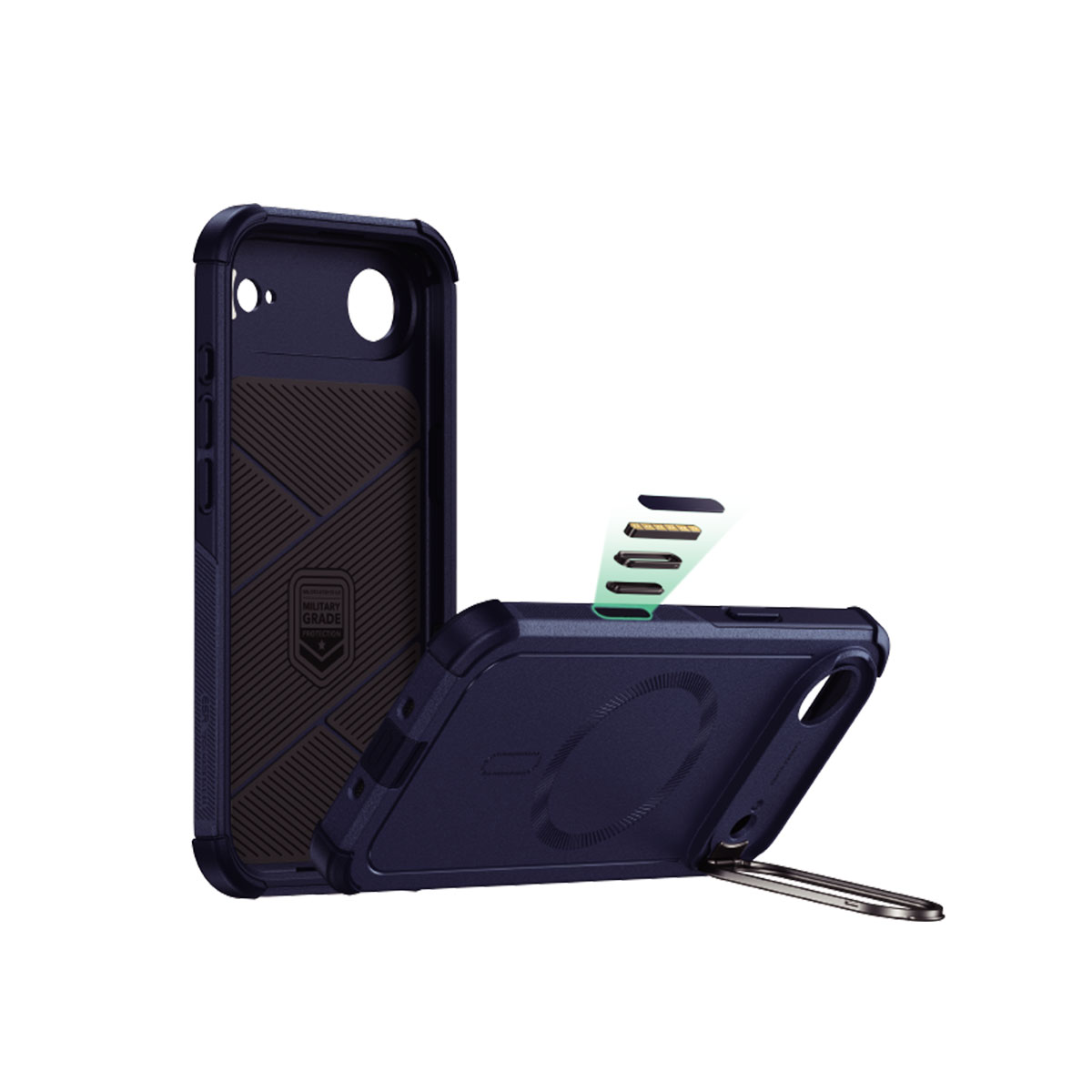 [ iPhone 17 / iPhone Air / 17 Pro / 17 Pro Max 用] Cyber Armor スタンド付き 耐衝撃ケース MagSafe対応 ハイブリッドカバー for iPhone 16 / 16 Pro / 16 Pro Max