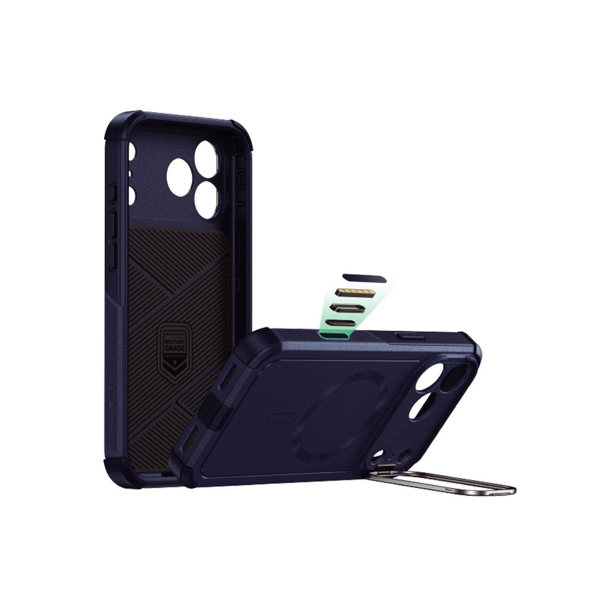 [ iPhone 17 / iPhone Air / 17 Pro / 17 Pro Max 用] Cyber Armor スタンド付き 耐衝撃ケース MagSafe対応 ハイブリッドカバー for iPhone 16 / 16 Pro / 16 Pro Max