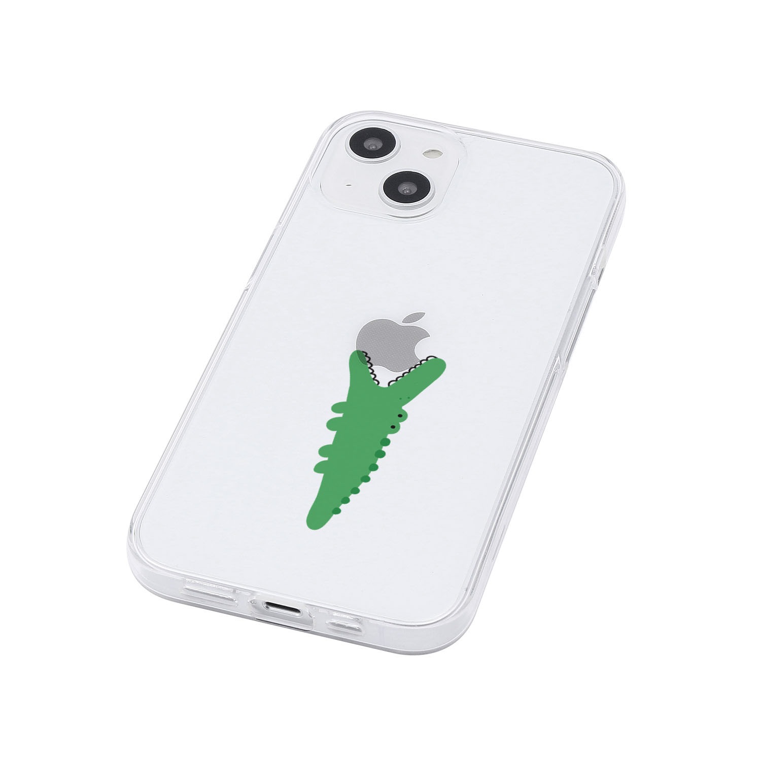 [ iPhone 17 / iPhone Air / 17 Pro / 17 Pro Max 用] ソフト クリアケース モグモグ ワニ 透明カバー for iPhone 17 / 16 / 15 / 14 シリーズ