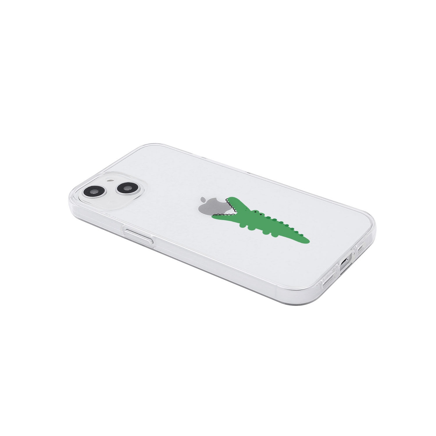 [ iPhone 17 / iPhone Air / 17 Pro / 17 Pro Max 用] ソフト クリアケース モグモグ ワニ 透明カバー for iPhone 17 / 16 / 15 / 14 シリーズ