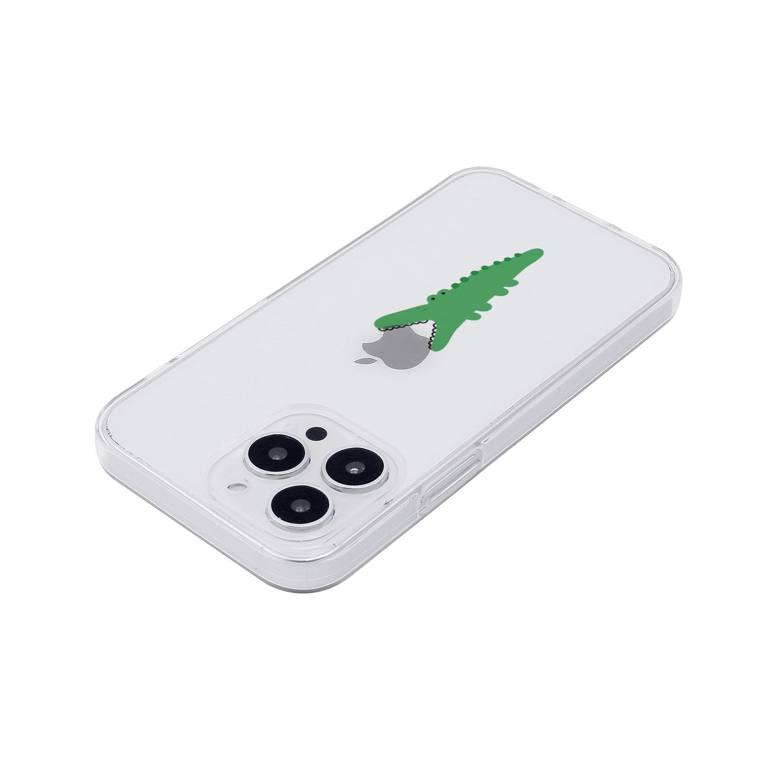 [ iPhone 17 / iPhone Air / 17 Pro / 17 Pro Max 用] ソフト クリアケース モグモグ ワニ 透明カバー for iPhone 17 / 16 / 15 / 14 シリーズ