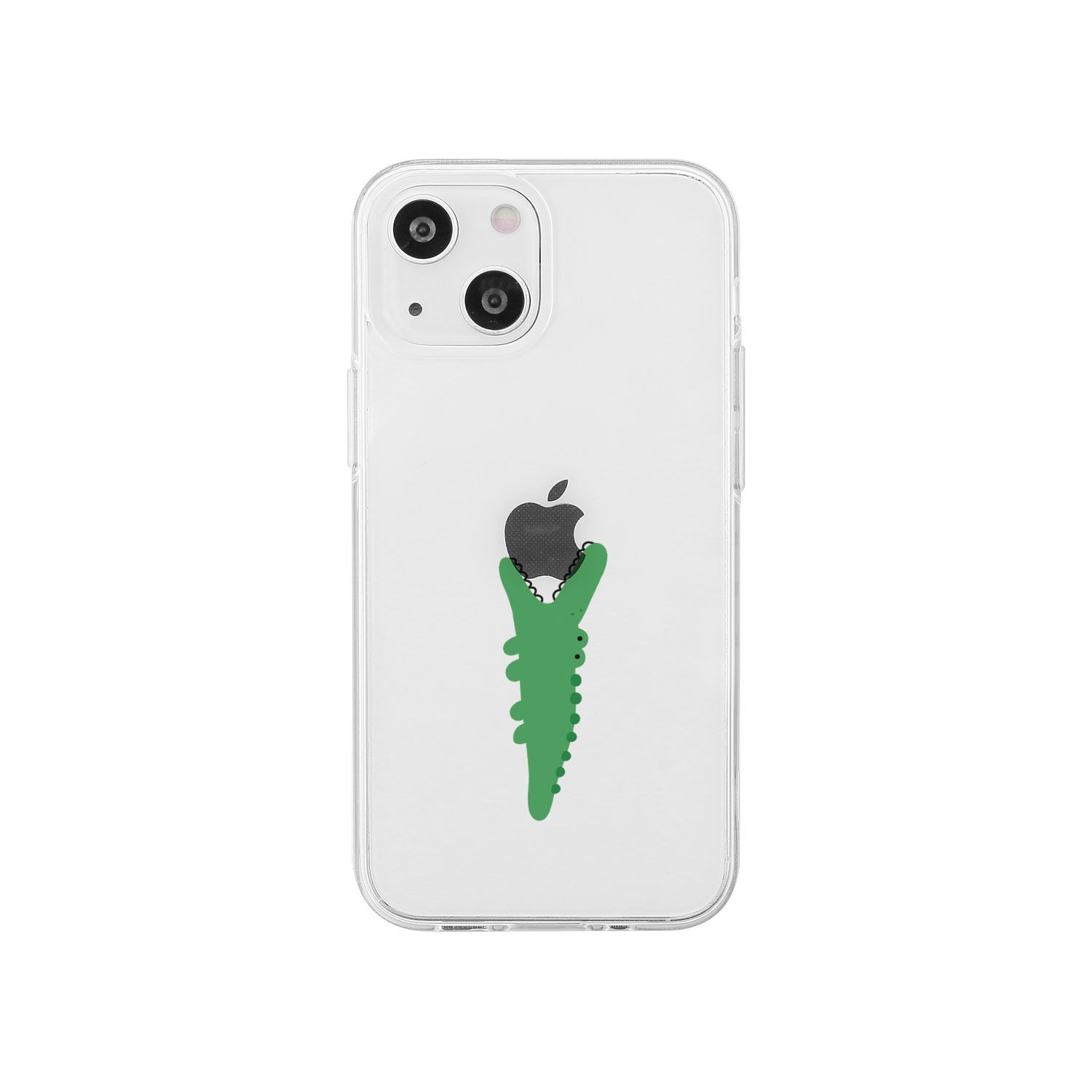 [ iPhone 17 / iPhone Air / 17 Pro / 17 Pro Max 用] ソフト クリアケース モグモグ ワニ 透明カバー for iPhone 17 / 16 / 15 / 14 シリーズ