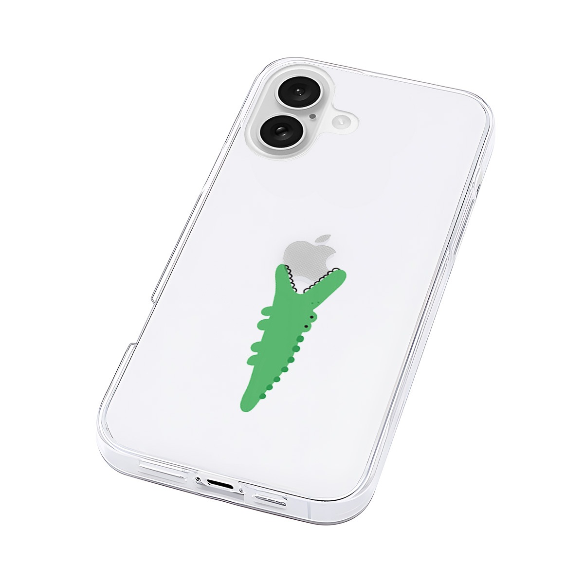 [ iPhone 17 / iPhone Air / 17 Pro / 17 Pro Max 用] ソフト クリアケース モグモグ ワニ 透明カバー for iPhone 17 / 16 / 15 / 14 シリーズ