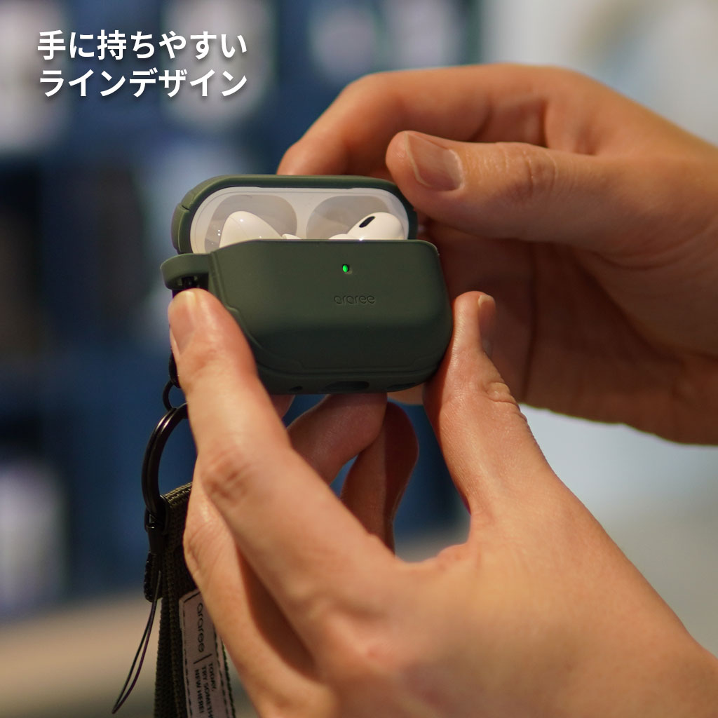 araree AirPods Pro (第2世代/第1世代）ケース DUPLE ハイブリッドケース  [カラビナ付き]