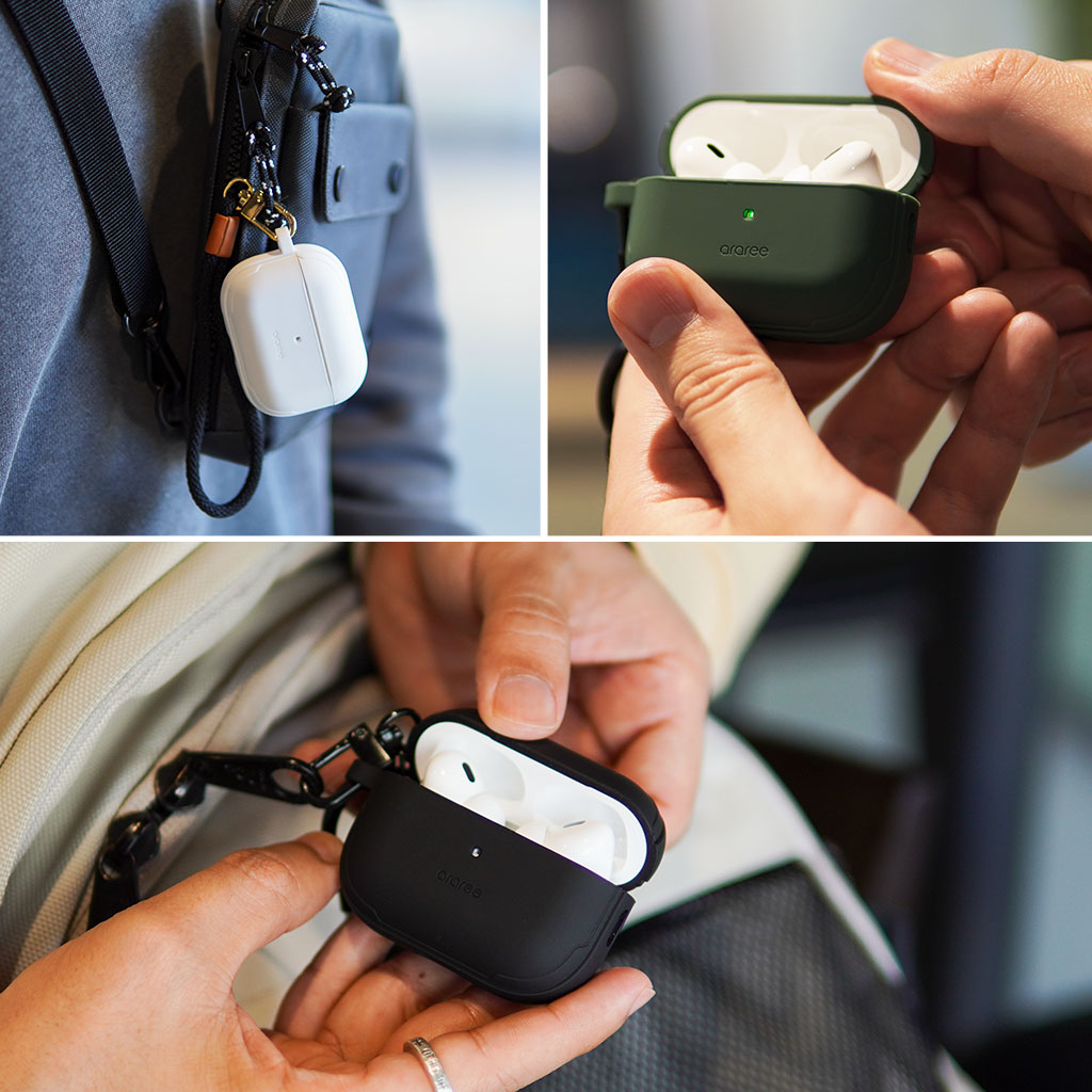 araree AirPods Pro (第2世代/第1世代）ケース DUPLE ハイブリッドケース  [カラビナ付き]