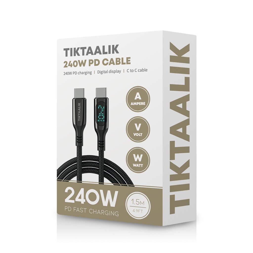 TIKTAALIK　LCDディスプレイ付き 240W PD USB-C to Cケーブル (1.5m)