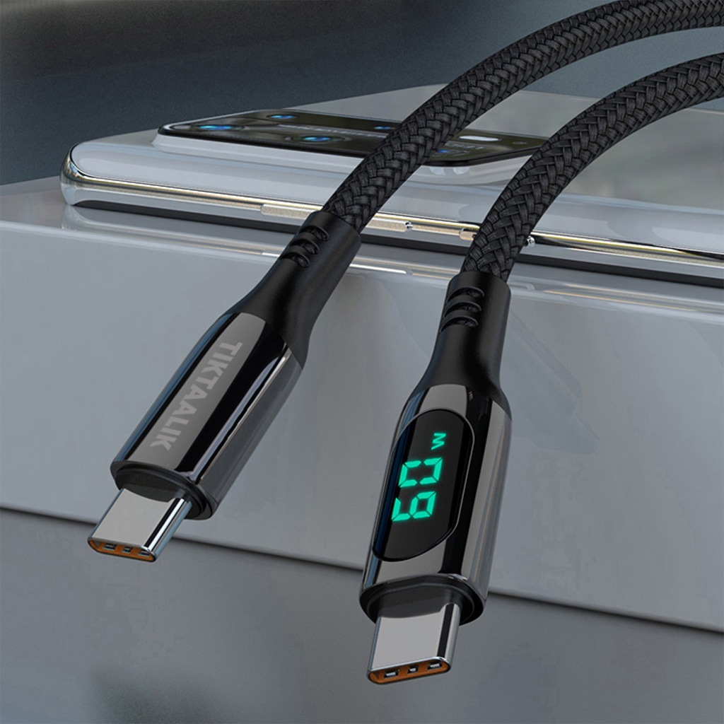 TIKTAALIK　LCDディスプレイ付き 240W PD USB-C to Cケーブル (1.5m)