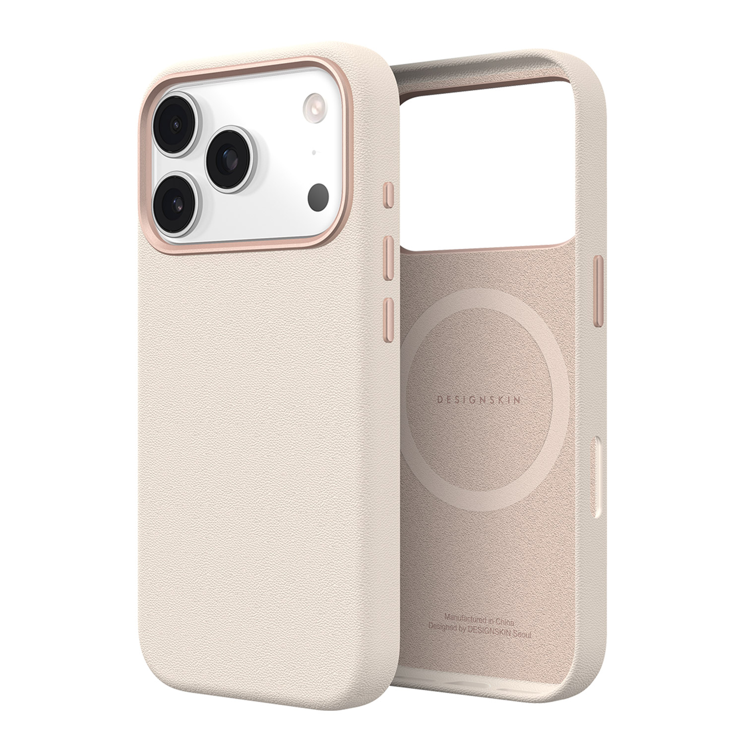 [ iPhone 17 / 17 Pro 用] 薄型フェイクレザーMagSafe対応ケース [ カメラホール＆ボタン メタル採用 ] スマホケース アイホンカバー