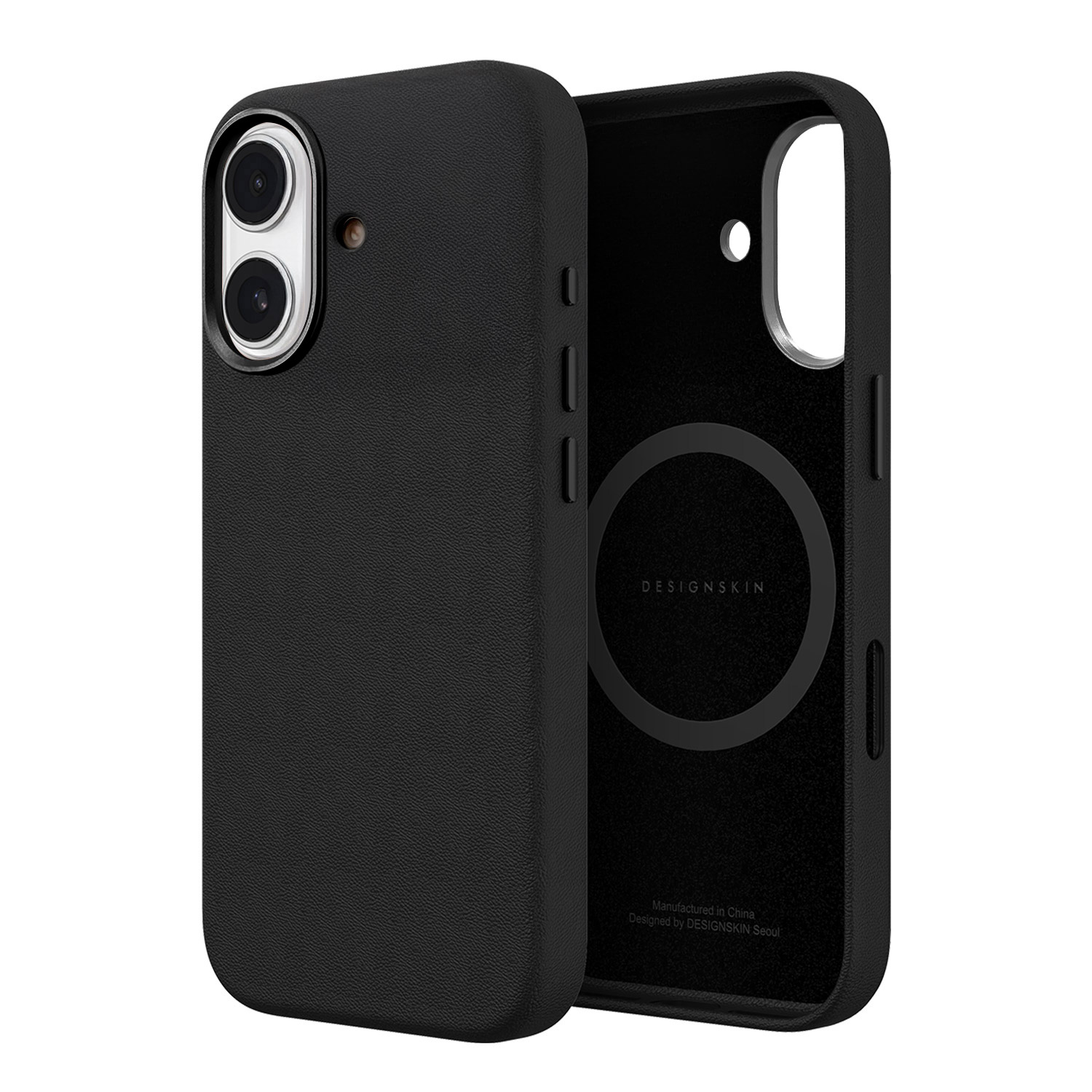 [ iPhone 17 / 17 Pro 用] 薄型フェイクレザーMagSafe対応ケース [ カメラホール＆ボタン メタル採用 ] スマホケース アイホンカバー