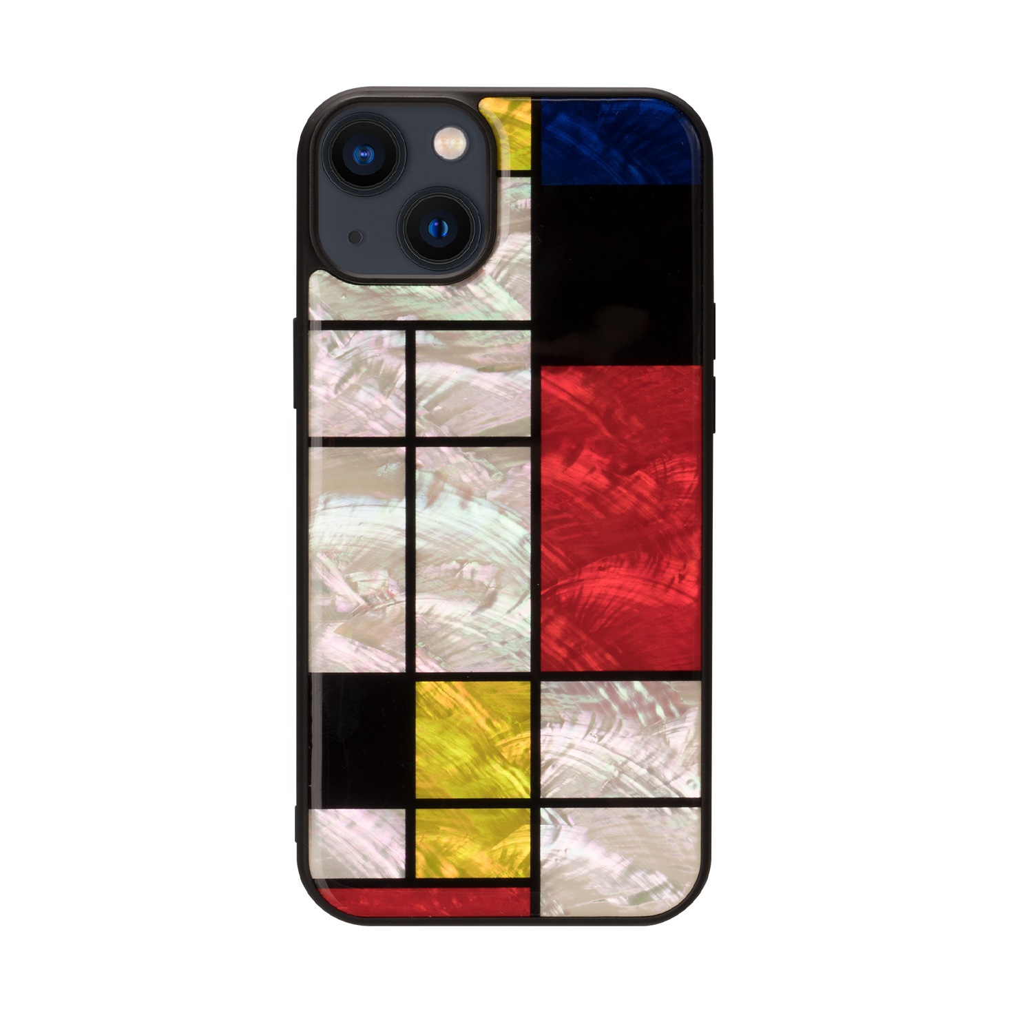 ikins 天然貝ケース [ iPhone 14 Plus / 14 Pro Max ] Mondrian パール