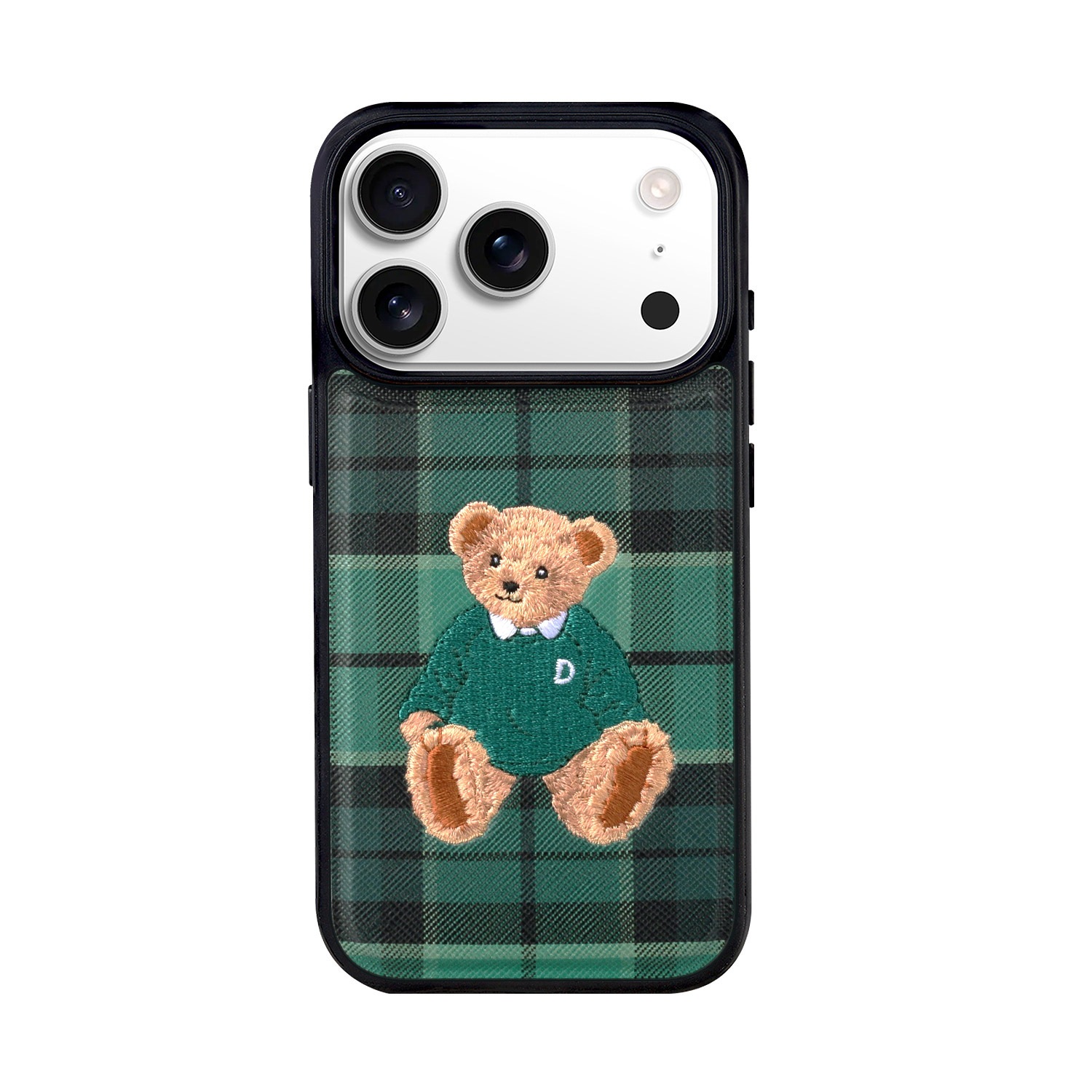 [ iPhone 17 / 17 Pro 用] テディベア 刺繡 MagSafe対応ケース [ 着脱簡単 ハイブリッド ] スマホケース アイホンカバー