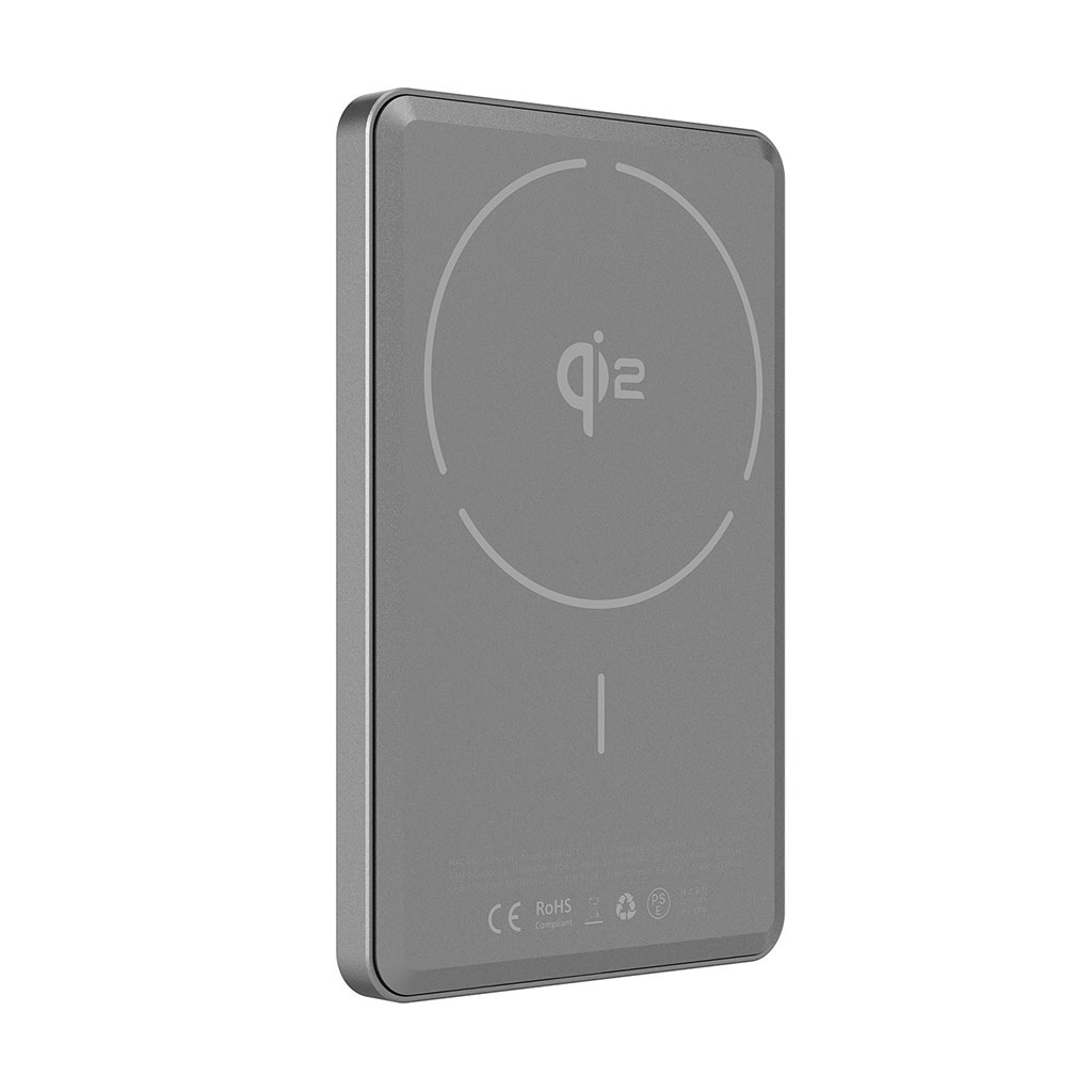 AirSlim Qi2対応 モバイルバッテリー マグネットワイヤレスバッテリー [MagSafe対応 モバイルバッテリー] for iPhone、AirPods、Apple Watch、iPadなど