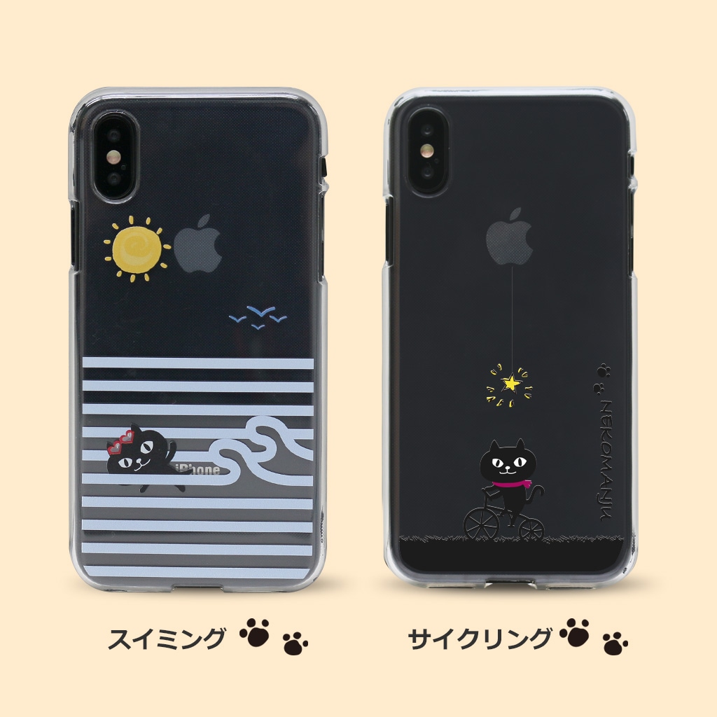 [iPhone Xs/X/Xs Max/XR 用] ネコマンジュウ クリア ソフトケース カバー 公式ライセンス品
