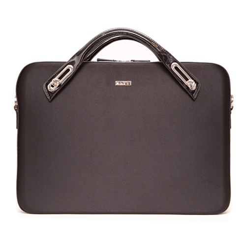 B6307 ミッシェル・サテンブリーフケース M (15.4インチ) - ブラック