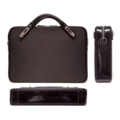 B6307 ミッシェル・サテンブリーフケース M (15.4インチ) - ブラック