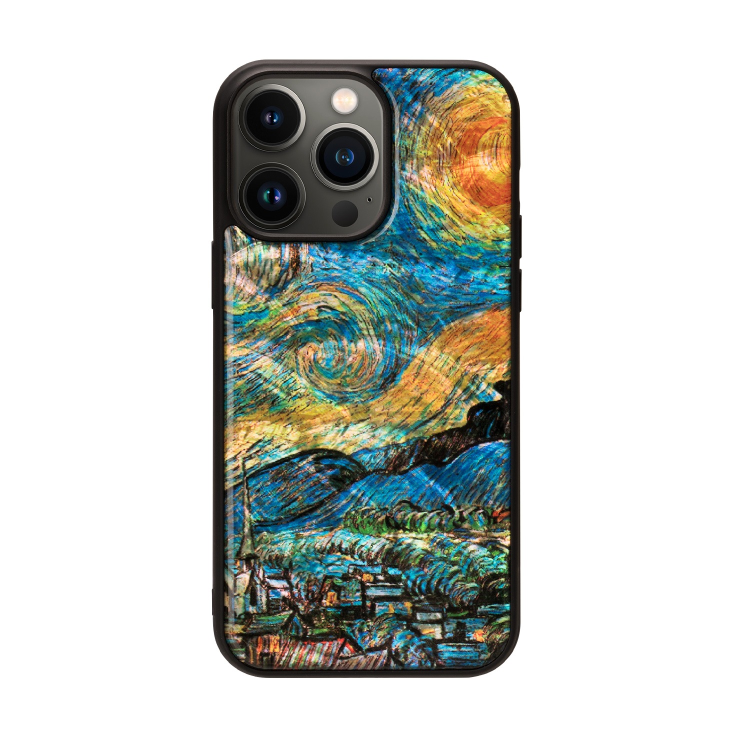 ikins 天然貝ケース [ iPhone 14 Plus / 14 Pro Max ] 名画シリーズ パール