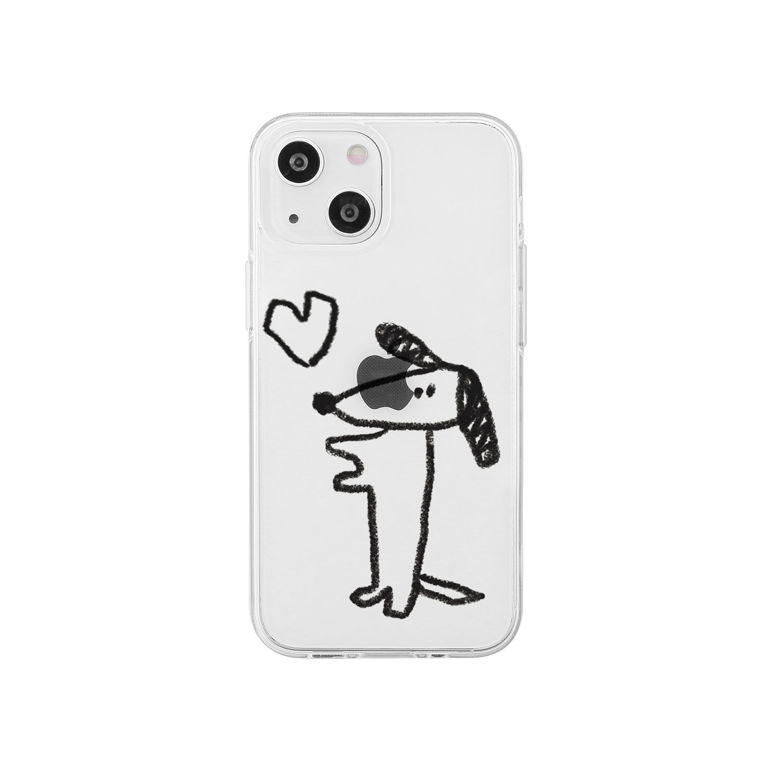 AKAN [ iPhone 14 / 14 Plus / 14 Pro / 14 Pro Max ] ソフトクリアケース ネコ イヌ ハート