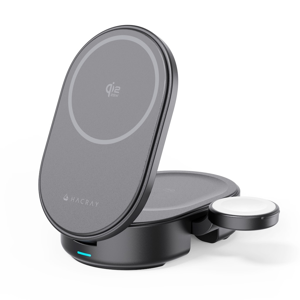 【充電セット】HACRAY Qi2 25W 3in1 ワイヤレス充電器 + HyperJuice 66W USB-C*2