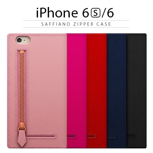 【iPhone 6s / 6 ケース】SLG Design Saffiano Zipper Case （サフィアーノジッパーケース）【手帳型 / 本革】