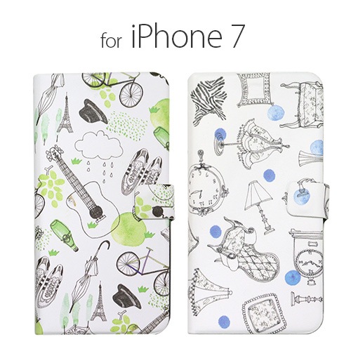 iPhone 8 / 7ケース 手帳型 Happymori French Cafe Diary（ハッピーモリ フレンチカフェダイアリー）アイフォン カバー