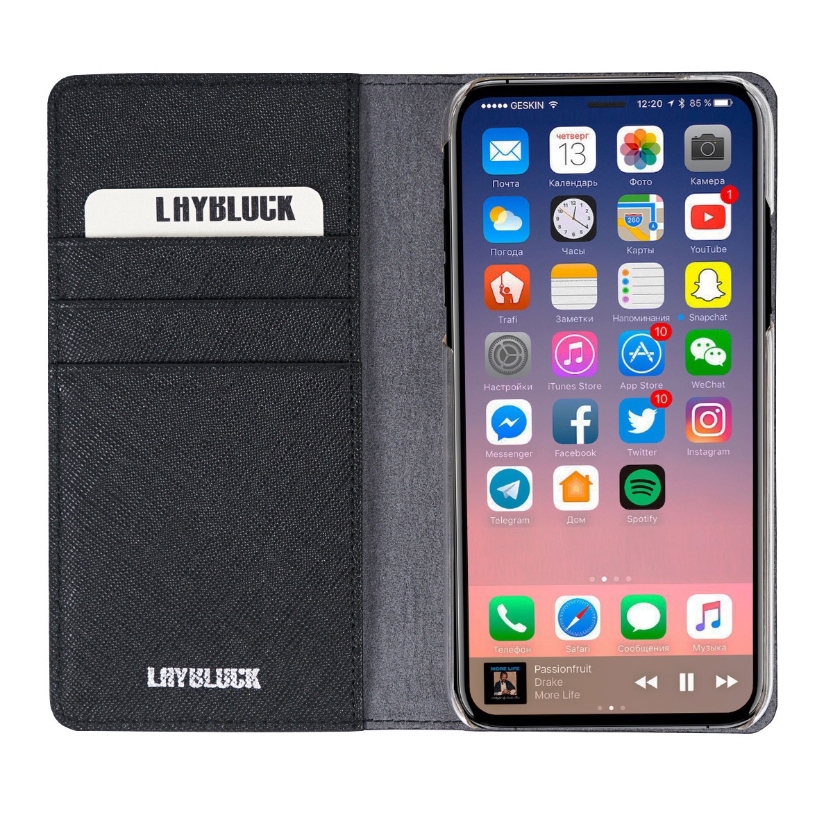 iPhone XS / X ケース iPhone XS Max ケース iPhone XR ケースLAYBLOCK Saffiano Flip Case 手帳型 本革 （レイブロック サフィアーノフリップケース）アイフォン レザー カバー