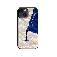 ikins 天然貝ケース [ iPhone 14 / 14 Pro ] color of Blue Yellow パール