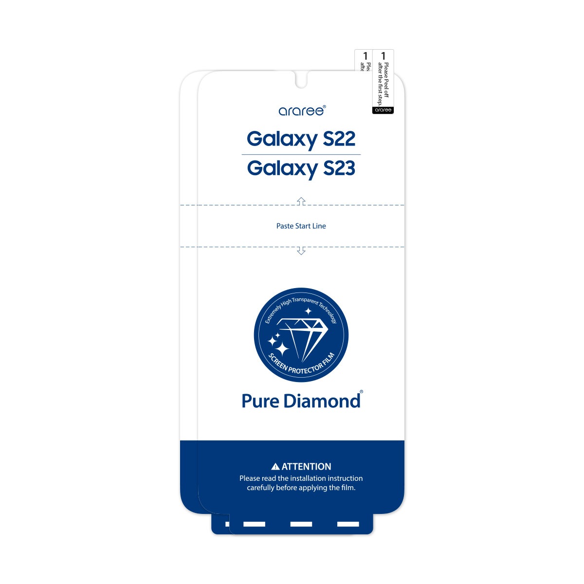 araree Galaxy S23 / Galaxy S23 Ultra 対応 全画面保護フィルム 曲面までカバー PURE DIAMOND (2枚入り) クリア [SAMSUNGの公式認証]