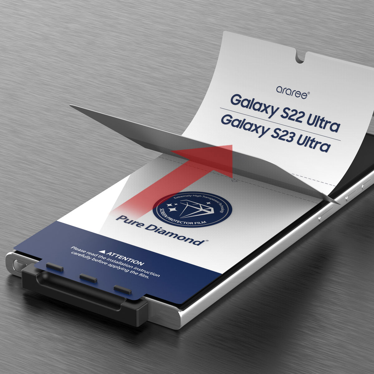 araree Galaxy S23 / Galaxy S23 Ultra 対応 全画面保護フィルム 曲面までカバー PURE DIAMOND (2枚入り) クリア [SAMSUNGの公式認証]
