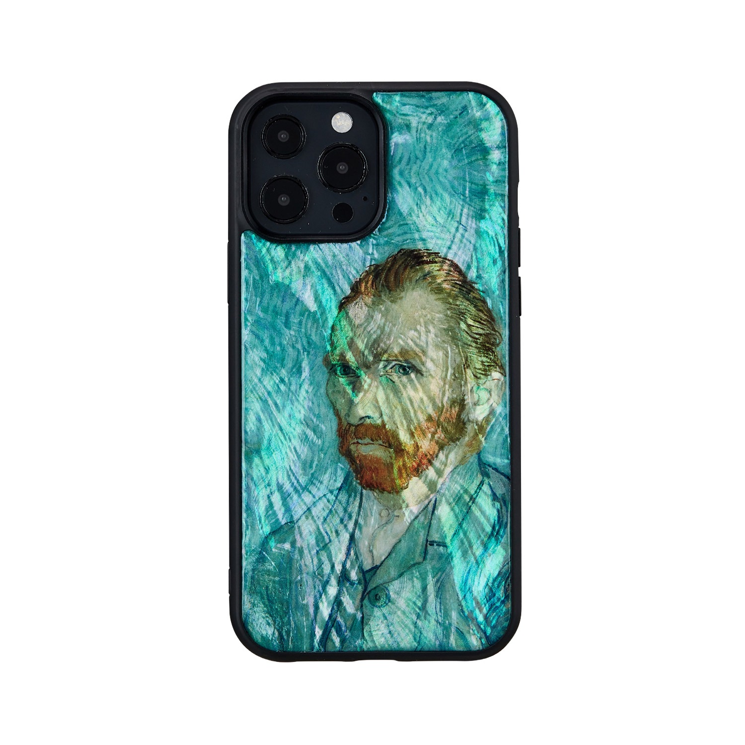 iPhone 13 Pro ケース 天然貝 バックカバー ikins 名画シリーズ 【 ゴッホ 】 背面カバー型 アイフォンケース