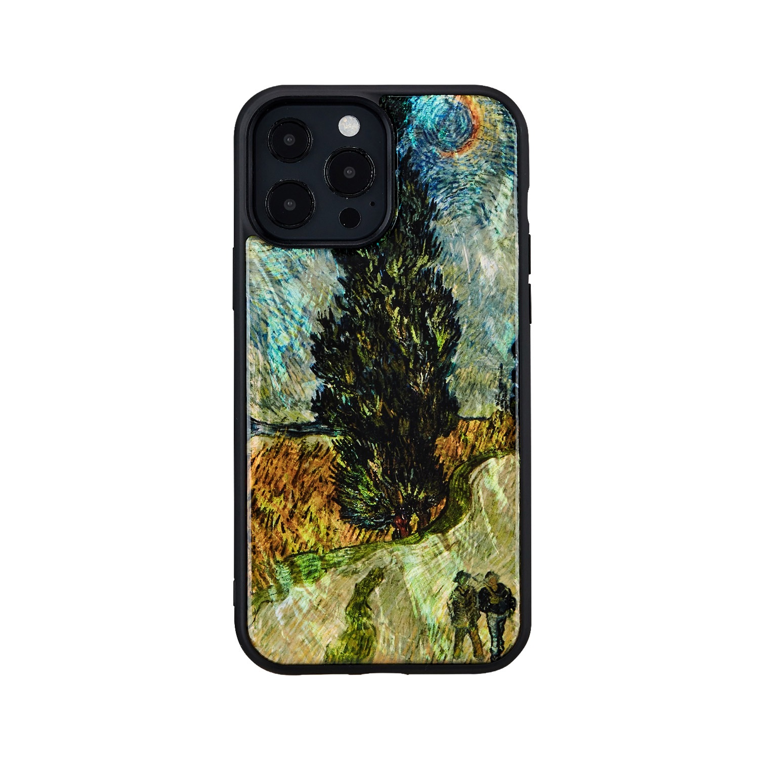 iPhone 13 Pro ケース 天然貝 バックカバー ikins 名画シリーズ 【 ゴッホ 】 背面カバー型 アイフォンケース