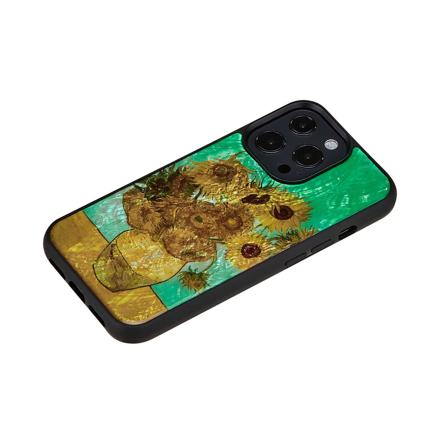 iPhone 13 Pro ケース 天然貝 バックカバー ikins 名画シリーズ 【 ゴッホ 】 背面カバー型 アイフォンケース