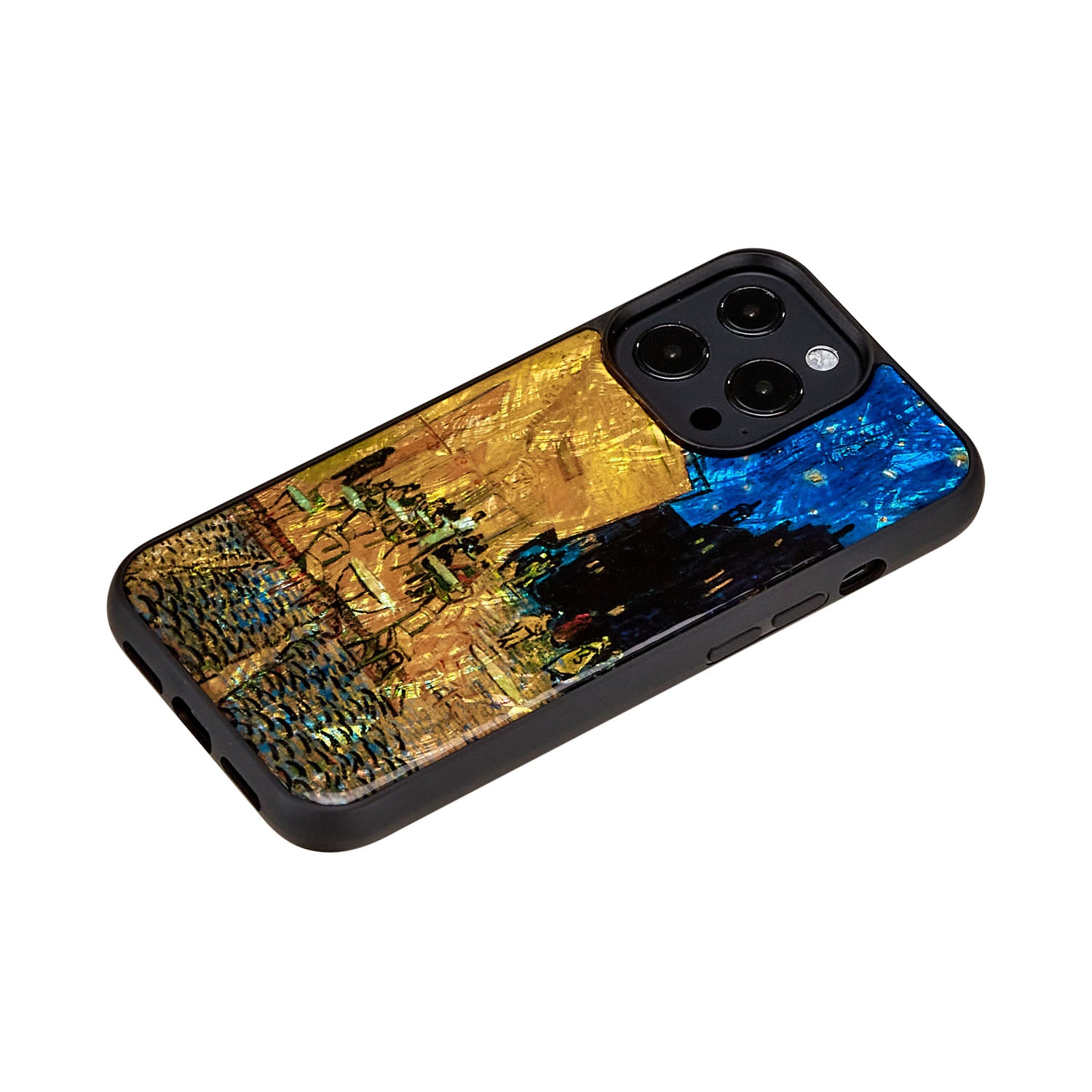 iPhone 13 Pro ケース 天然貝 バックカバー ikins 名画シリーズ 【 ゴッホ 】 背面カバー型 アイフォンケース