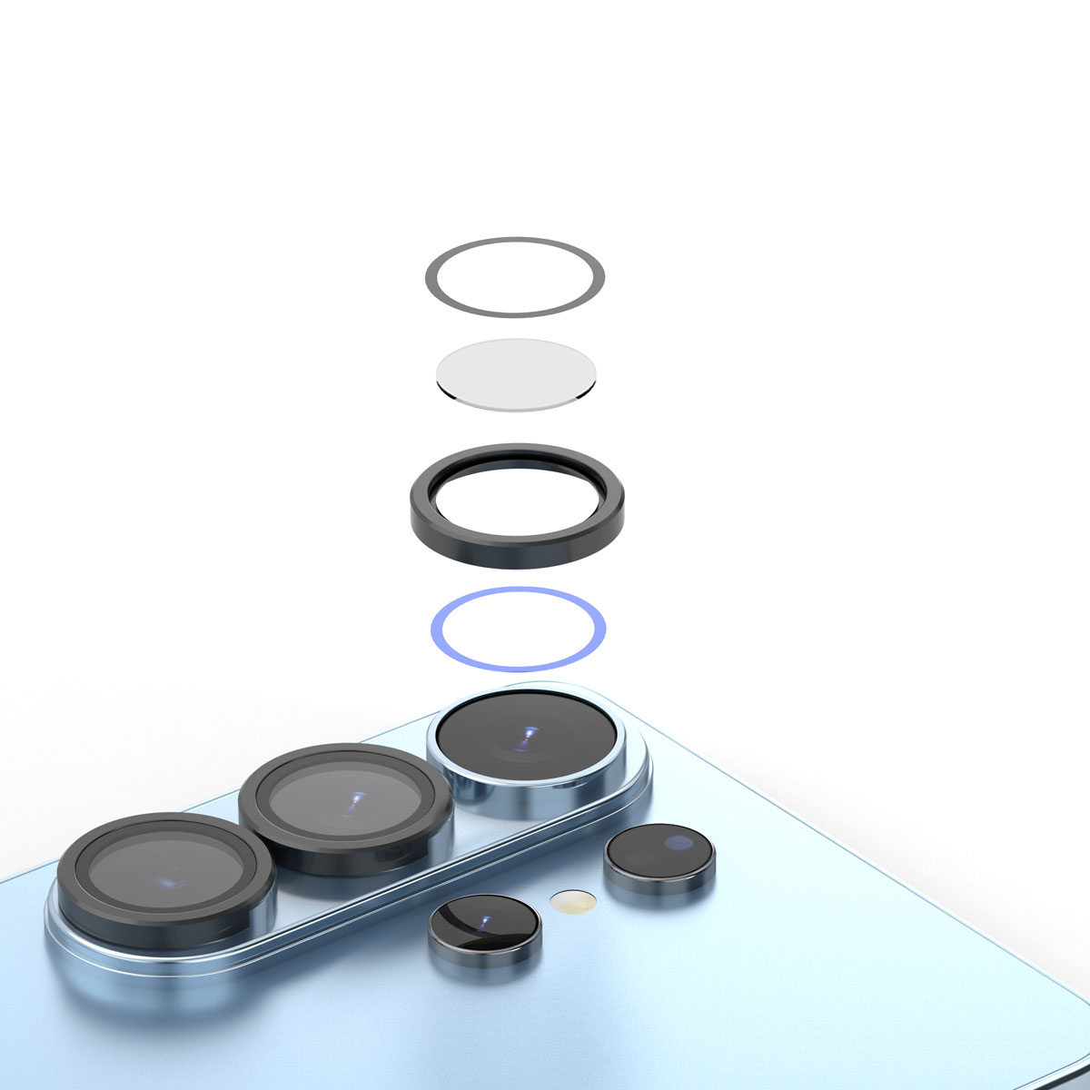 Galaxy S26 / S26+ / S26 Ultra カメラレンズ 強化ガラスフィルム CORE MR メタルリング for  S25 / S25 Ultra / S24 / S24 Ultra / S23 / S23 Ultra 