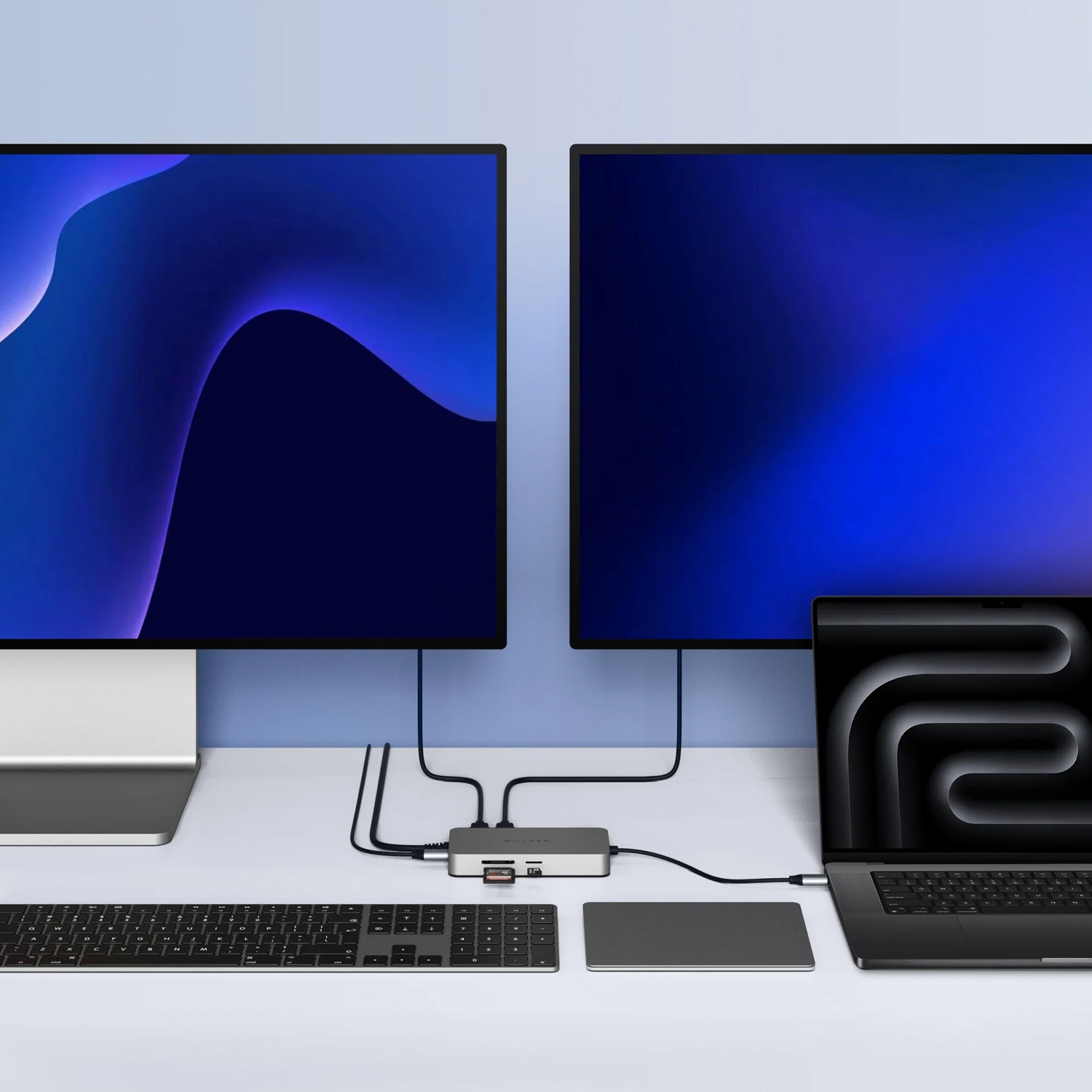 HyperDrive Next Dual 4K HDMI 10 Port USB-C ハブ For M1, M2, and M3 MacBooks 