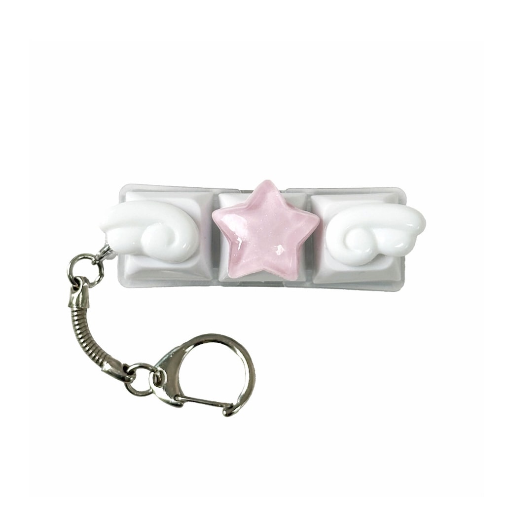 光るキーボードチャーム 3Dエンジェルウィング  ストレス解消 フィジェット 