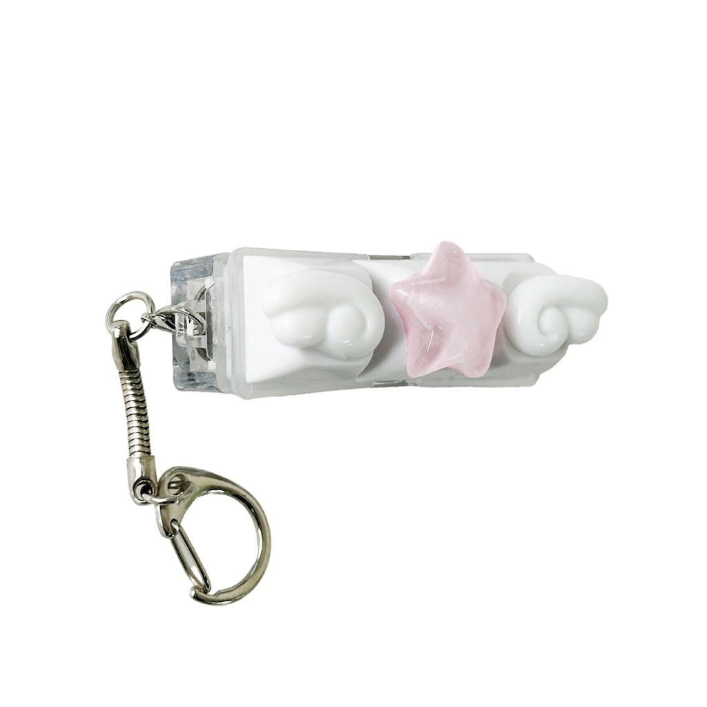 光るキーボードチャーム 3Dエンジェルウィング  ストレス解消 フィジェット 