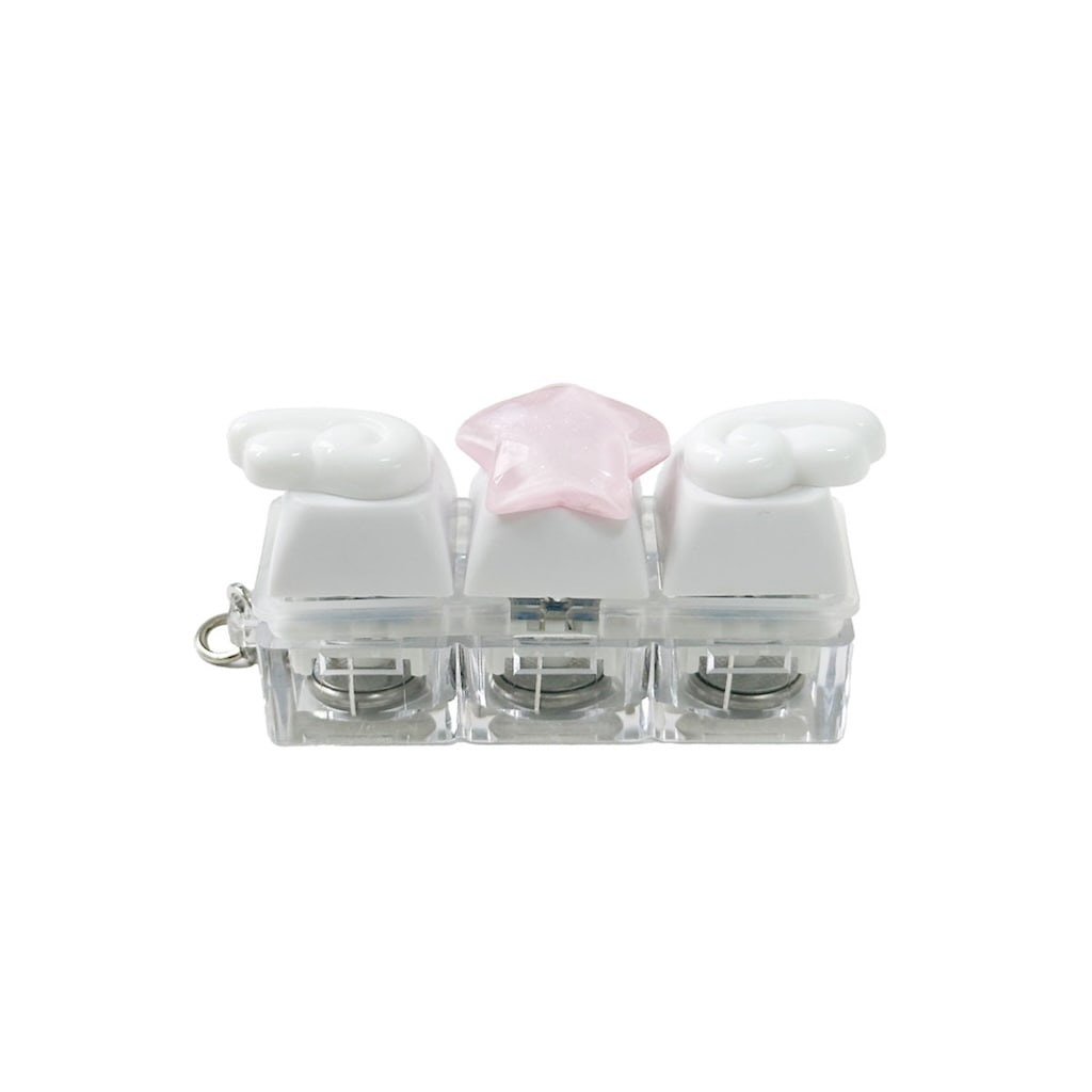 光るキーボードチャーム 3Dエンジェルウィング  ストレス解消 フィジェット 