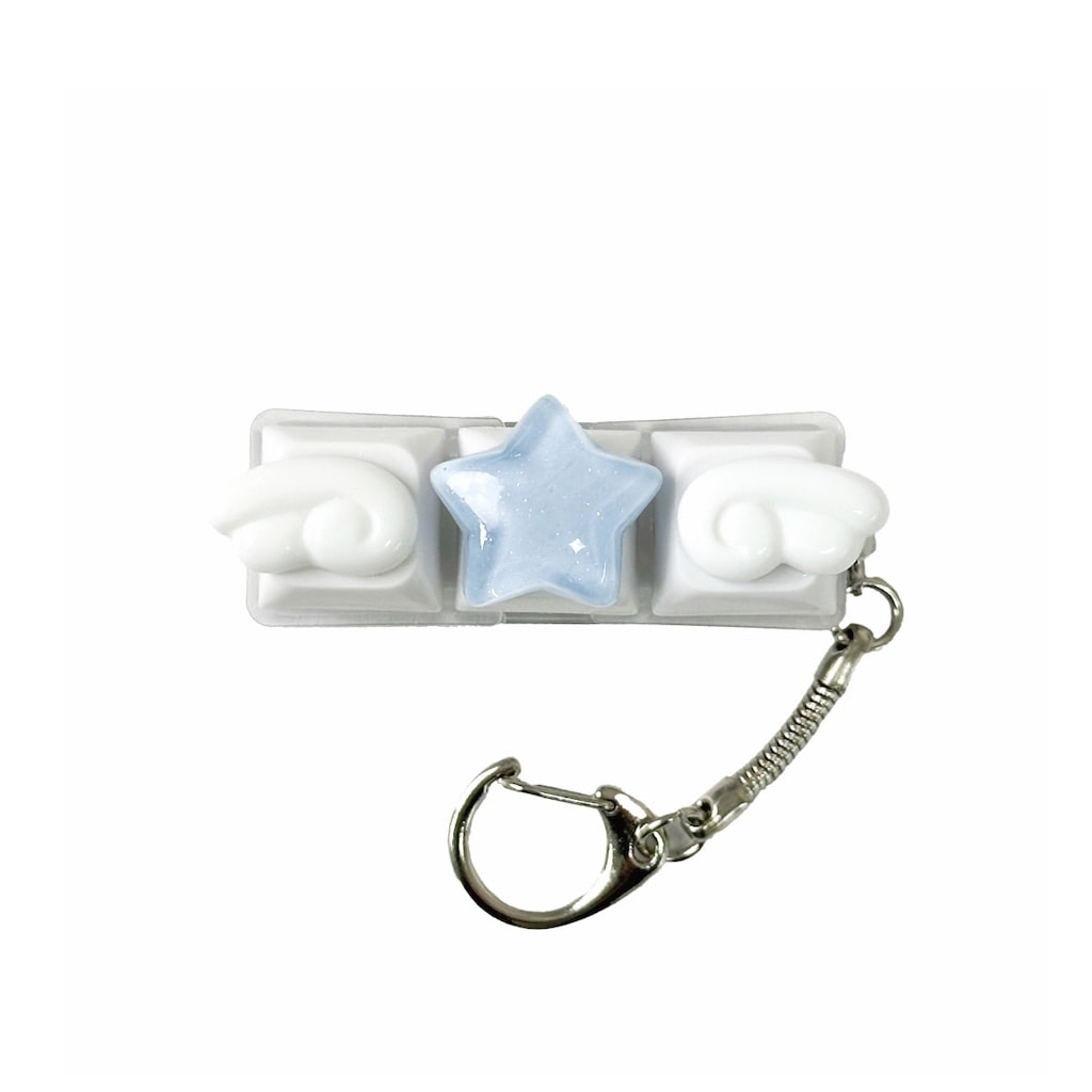 光るキーボードチャーム 3Dエンジェルウィング  ストレス解消 フィジェット 