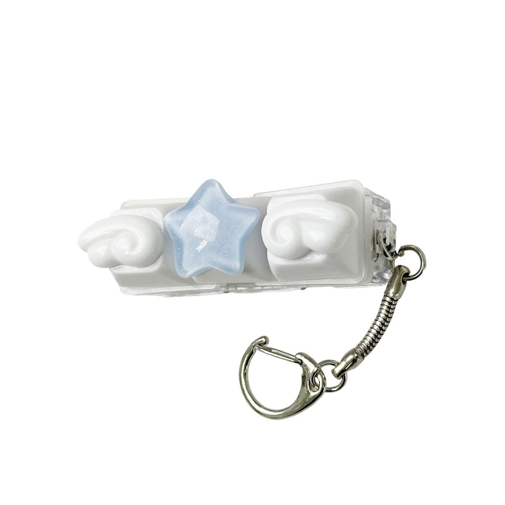 光るキーボードチャーム 3Dエンジェルウィング  ストレス解消 フィジェット 