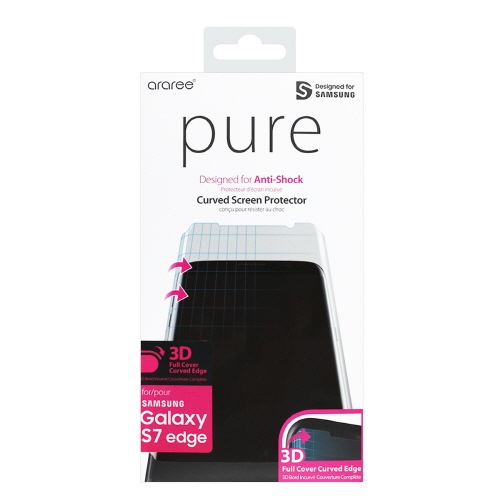 Galaxy S7 edge 全画面保護フィルム araree PURE（アラリー ピュア）ギャラクシー エスセブン エッジ 液晶保護