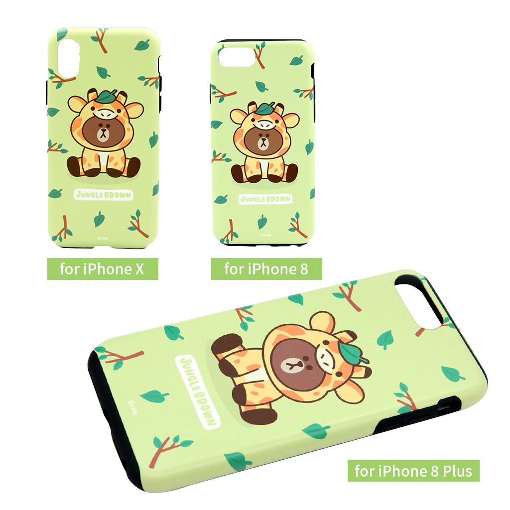 iPhone SE (第3世代) ケース カバー LINE FRIENDS JUNGLE [iPhone SE3/SE2/XS/X/8/7/8 Plus/7 Plus]