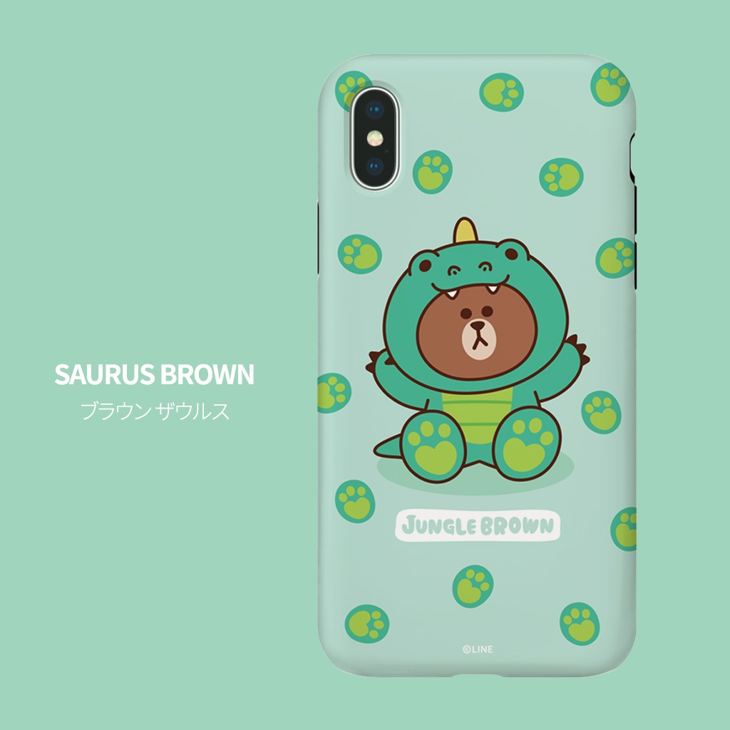iPhone SE (第3世代) ケース カバー LINE FRIENDS JUNGLE [iPhone SE3/SE2/XS/X/8/7/8 Plus/7 Plus]